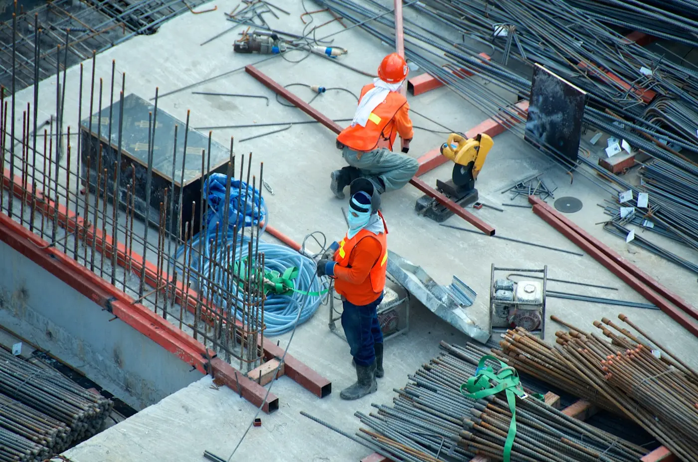 Modern construction site with cranes